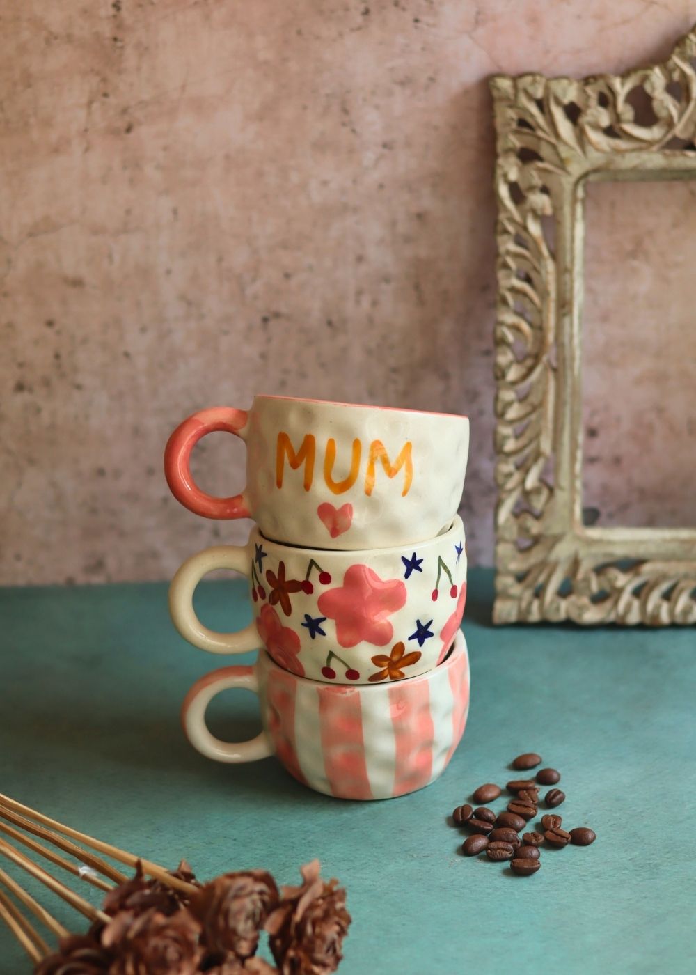 handmade Set of 3 - Brewtiful Days mugs