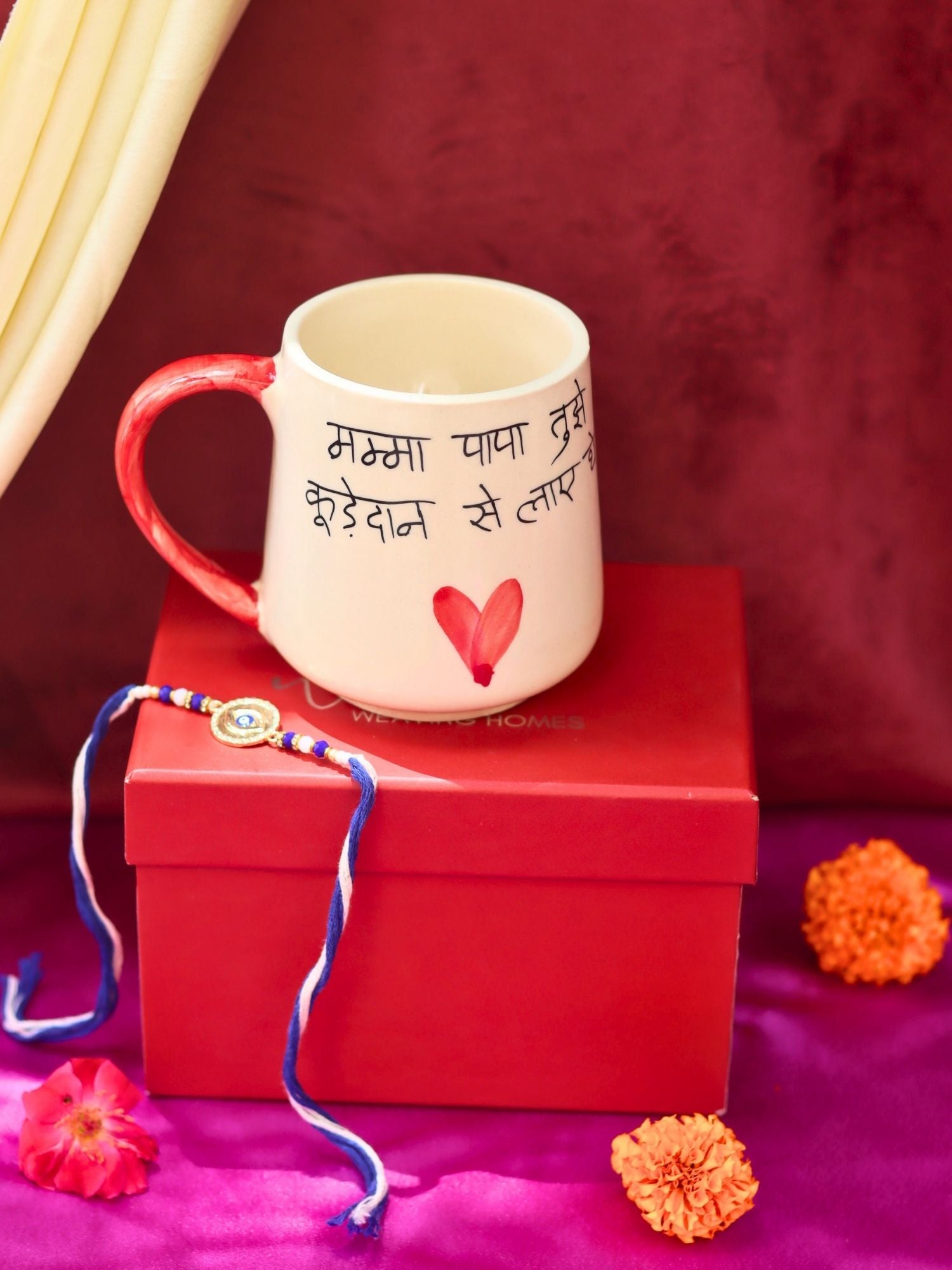 Sibling Mug Rakhi Gift Box made by ceramic