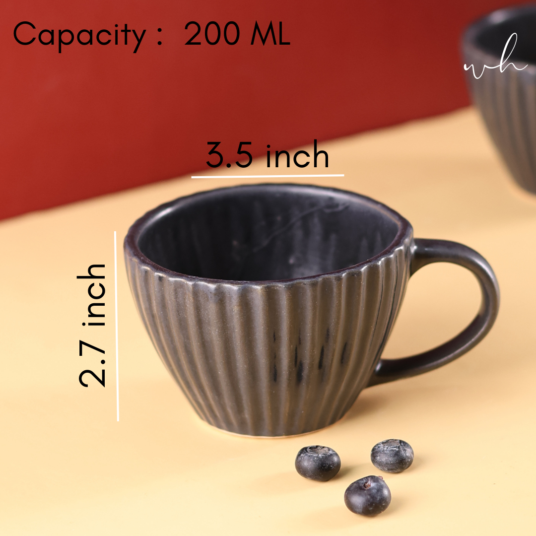 Black coffee mug height and breadth