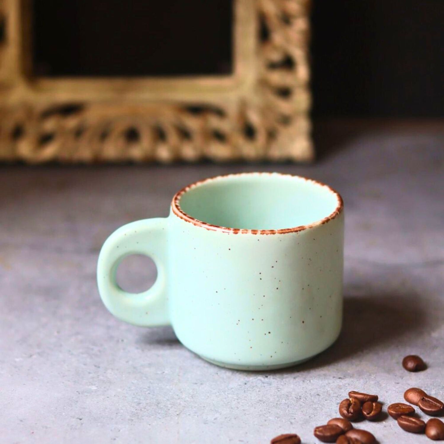 handmade Mint Green Tea Cup