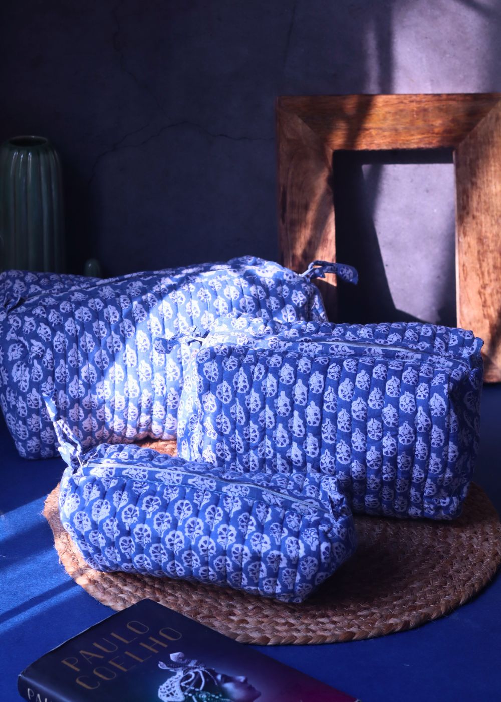 Handmade Indigo Toiletry Bag - Set of 3