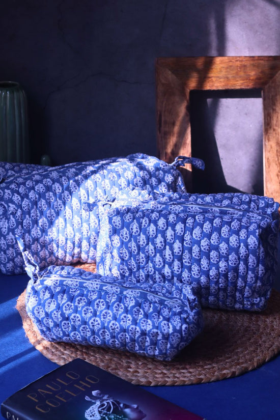 Handmade Indigo Toiletry Bag - Set of 3