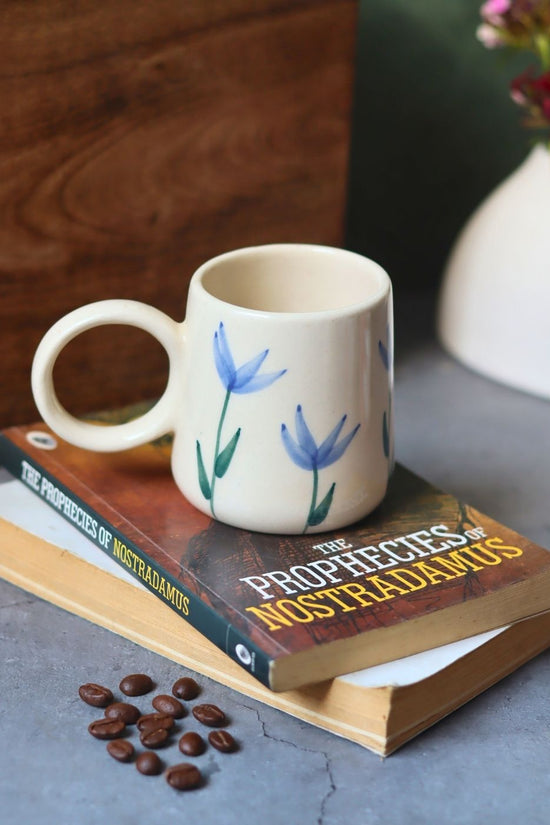 Blue Blooms Coffee Mug made by ceramic