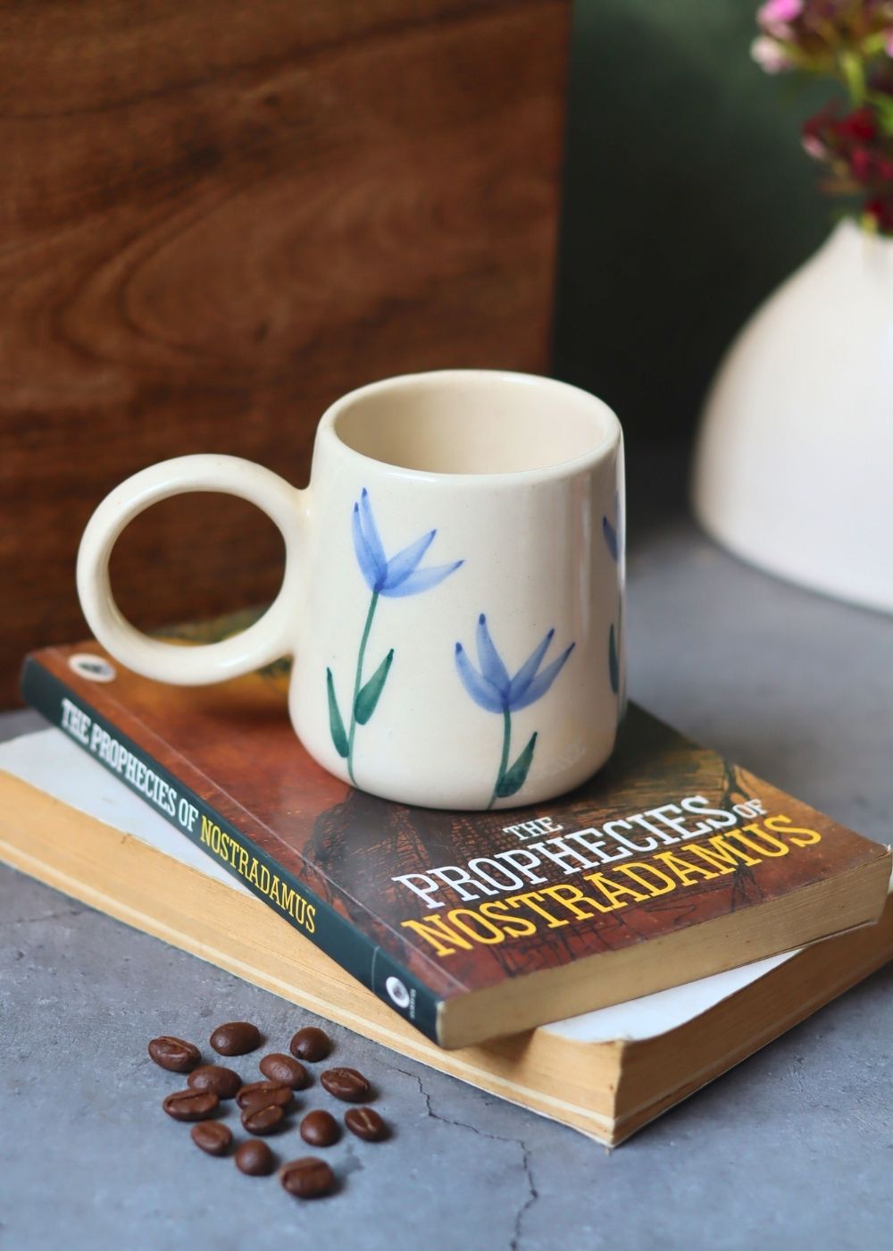 Blue Blooms Coffee Mug made by ceramic