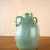 sage green statement vase with glossy fisnish