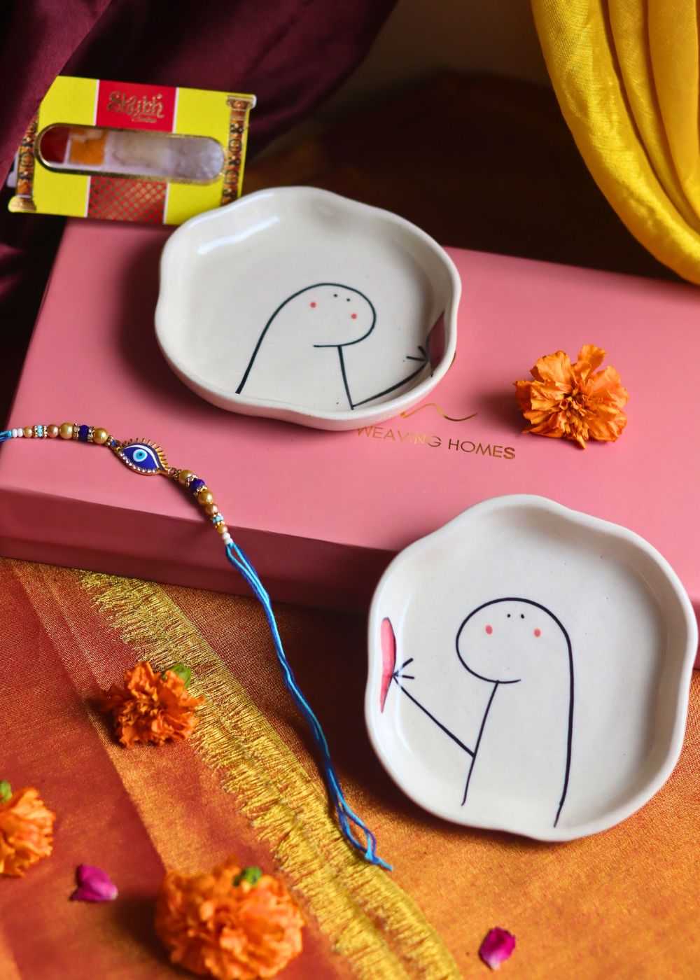 Hum - Tum Handmade Dessert plate Rakhi Gift box with premium quality material
