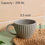 Grey coffee mug height & breadth