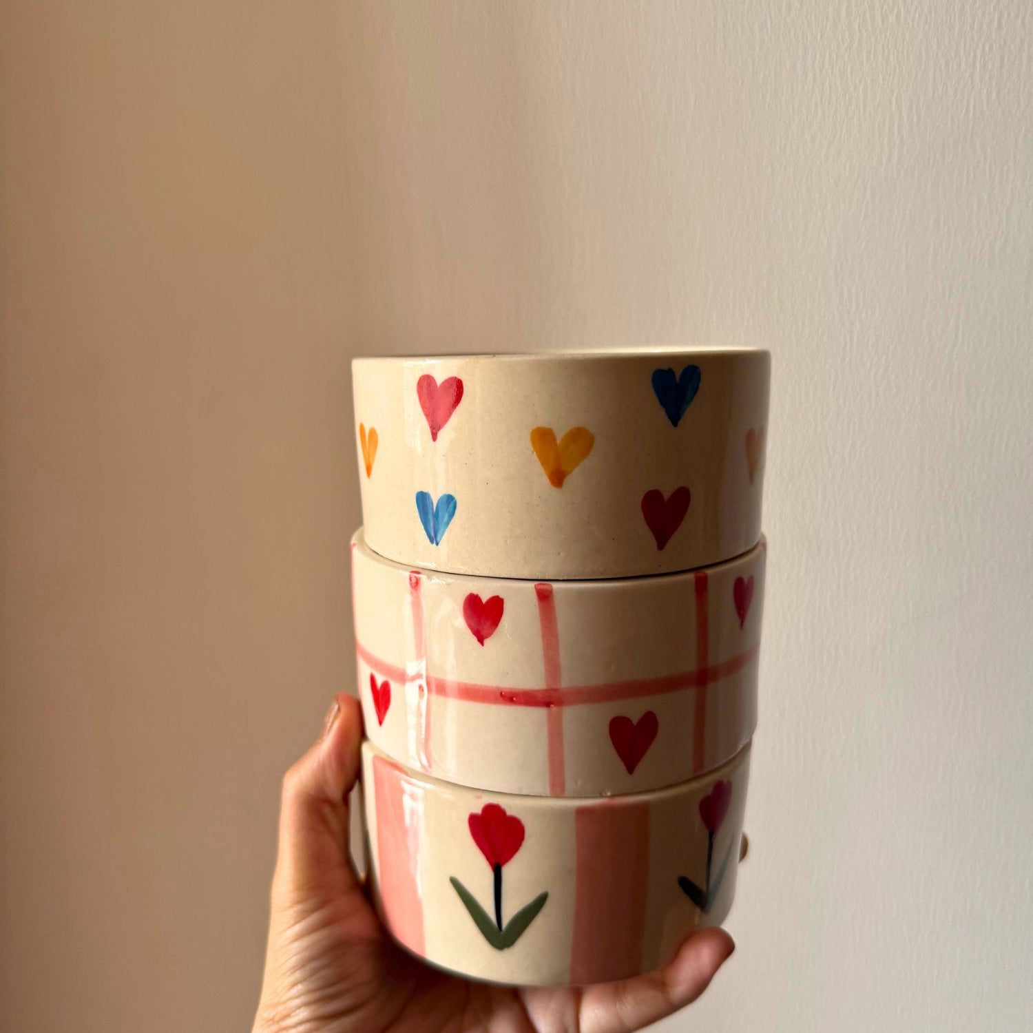 Set of 3 - Heart & Bloom Bowls combo with premium quality material handmade in India