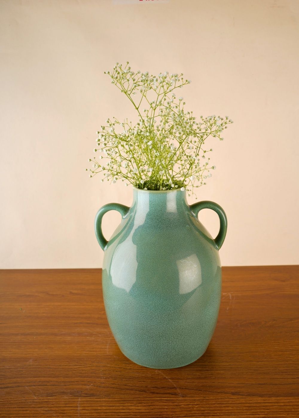 handmade sage green statement vase
