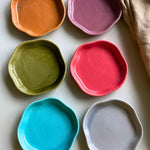 Handmade Set of 6 Neutral Handmade Dessert Plates (for the price of 5)