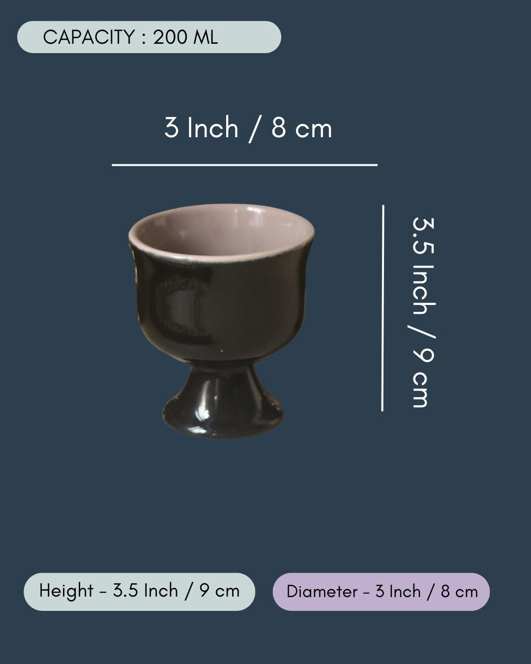Black Ice Cream Goblet