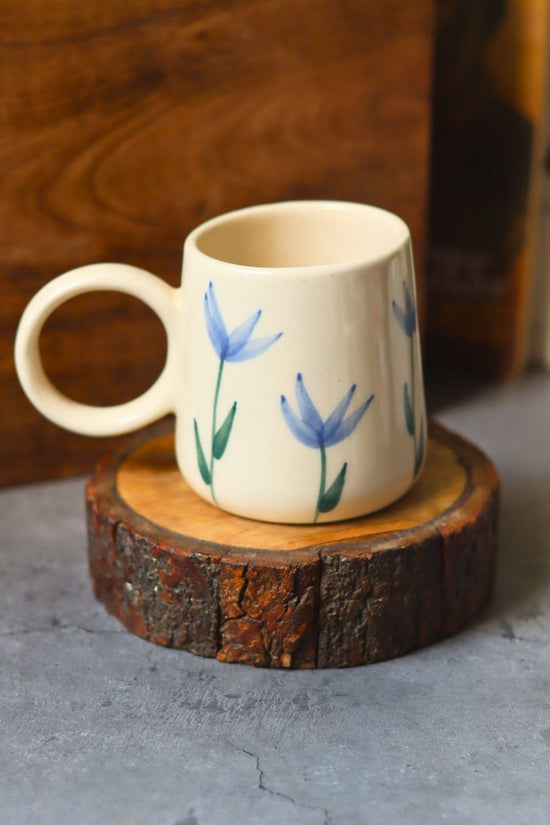 Blue Blooms Coffee Mug handmade in  India