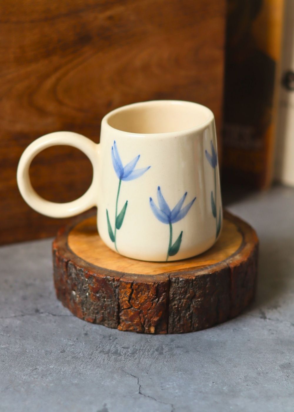 Blue Blooms Coffee Mug handmade in  India