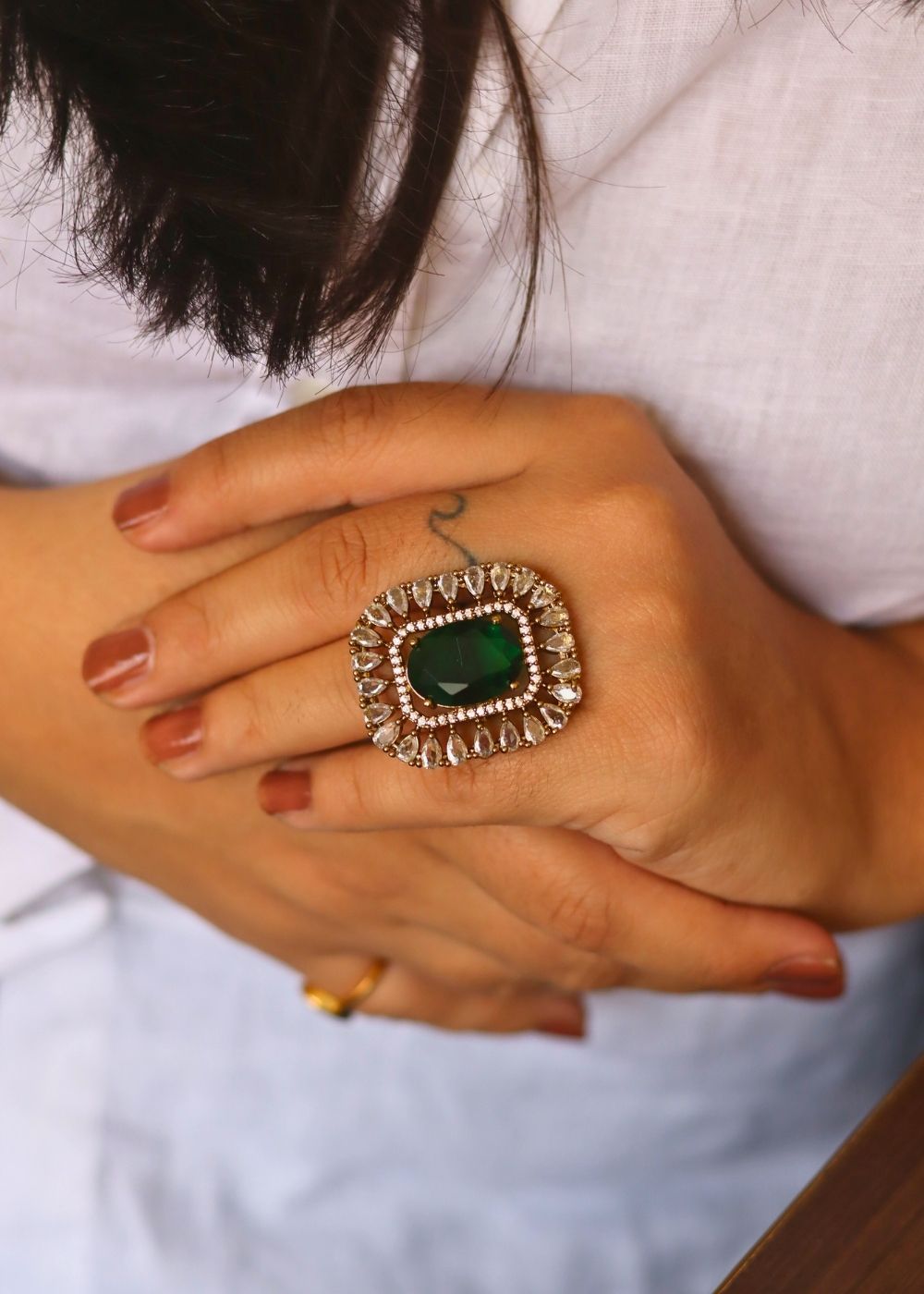 Emerald Green Ring with premium quality material