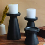 handmade Set of 3 - Black Pillar Candle Holder