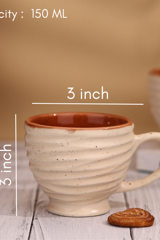 Cream torrent chai cup height and breadth