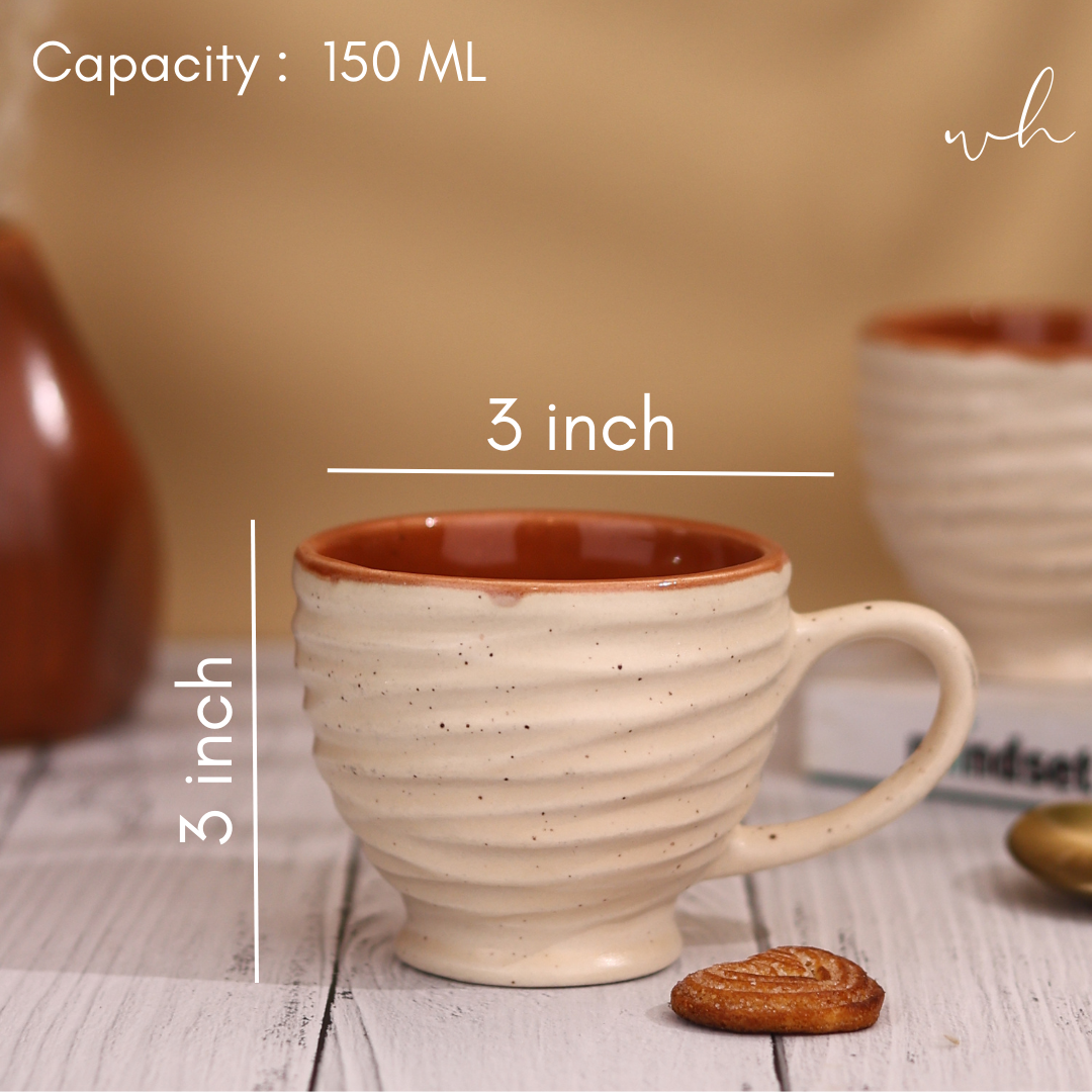 Cream torrent chai cup height and breadth