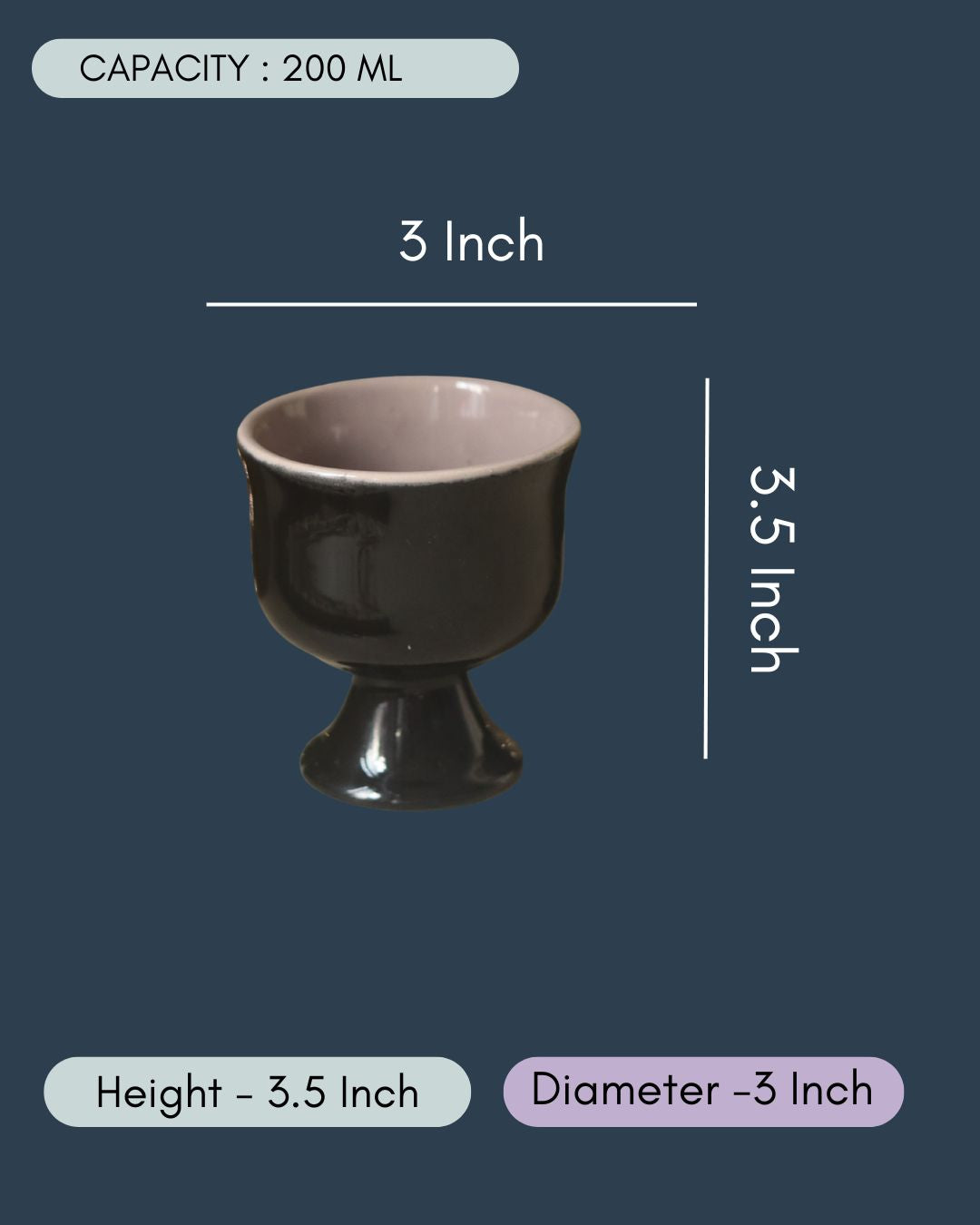 Black Ice Cream Goblet