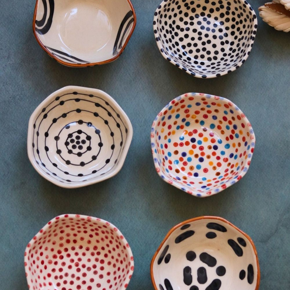 handmade set of 6 mini bowls set for the price of 5 combo