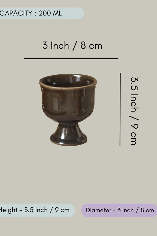 Glossy Black Ice Cream Goblet