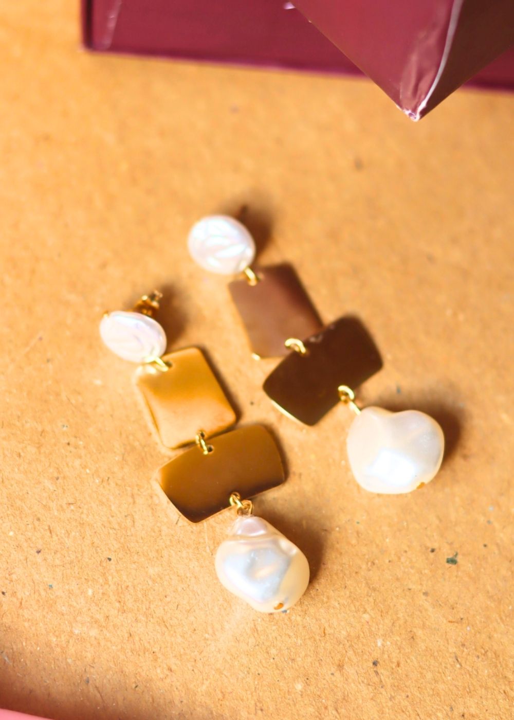 waterproof Dangling Pearl Earrings 