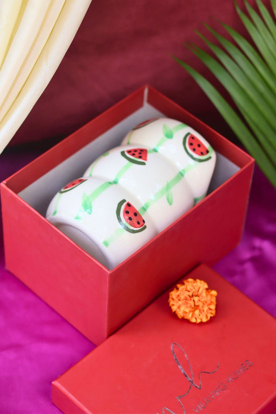 Melon Sipper in a Gift Box made by ceramic