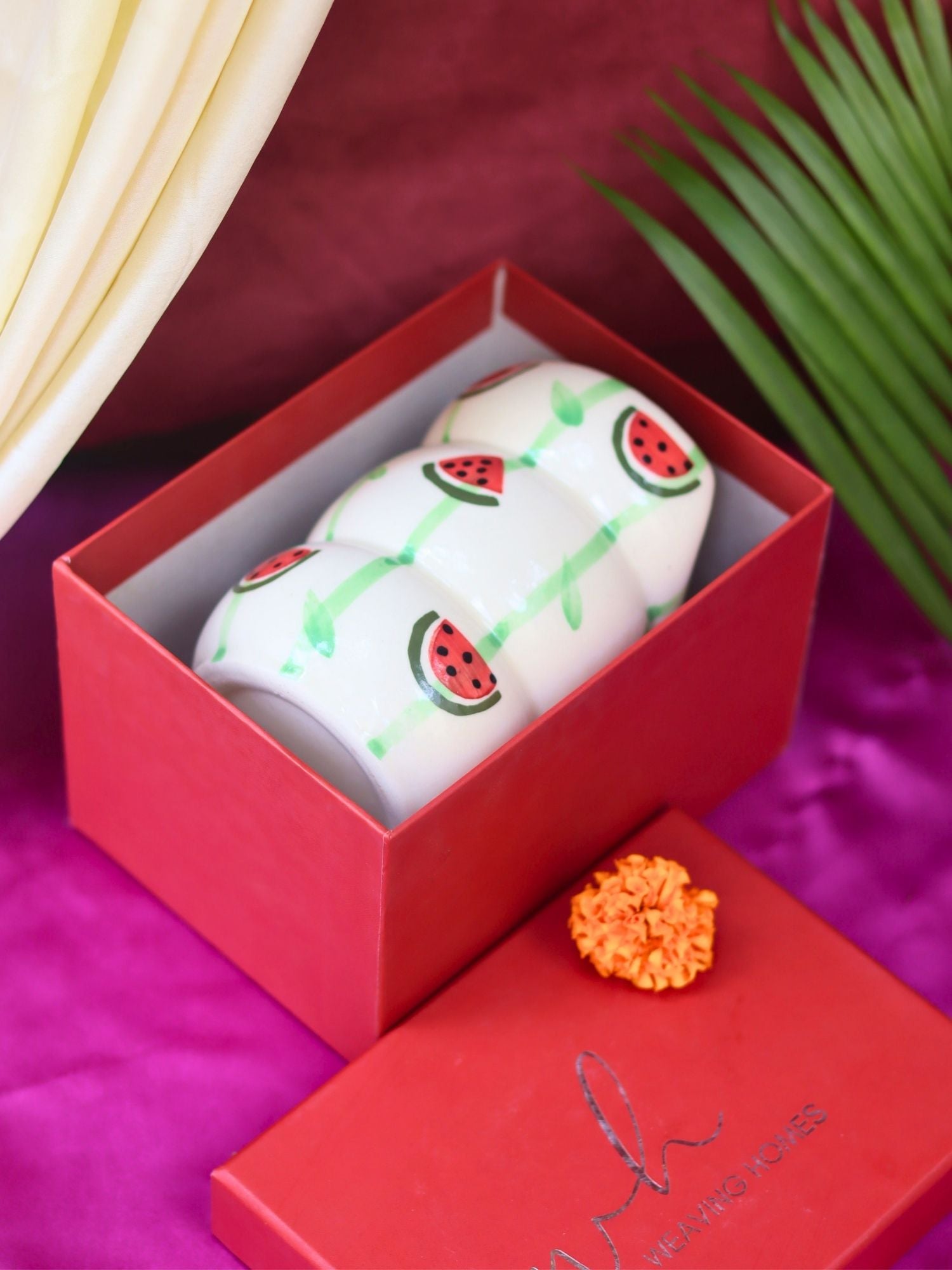 Melon Sipper in a Gift Box made by ceramic