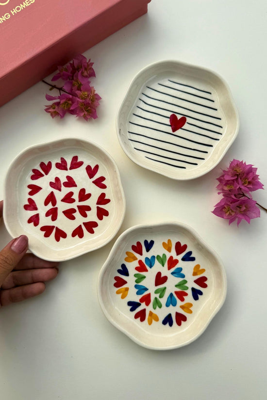 Set of 3 - Blissful Hearts dessert plate combo with premium quality material