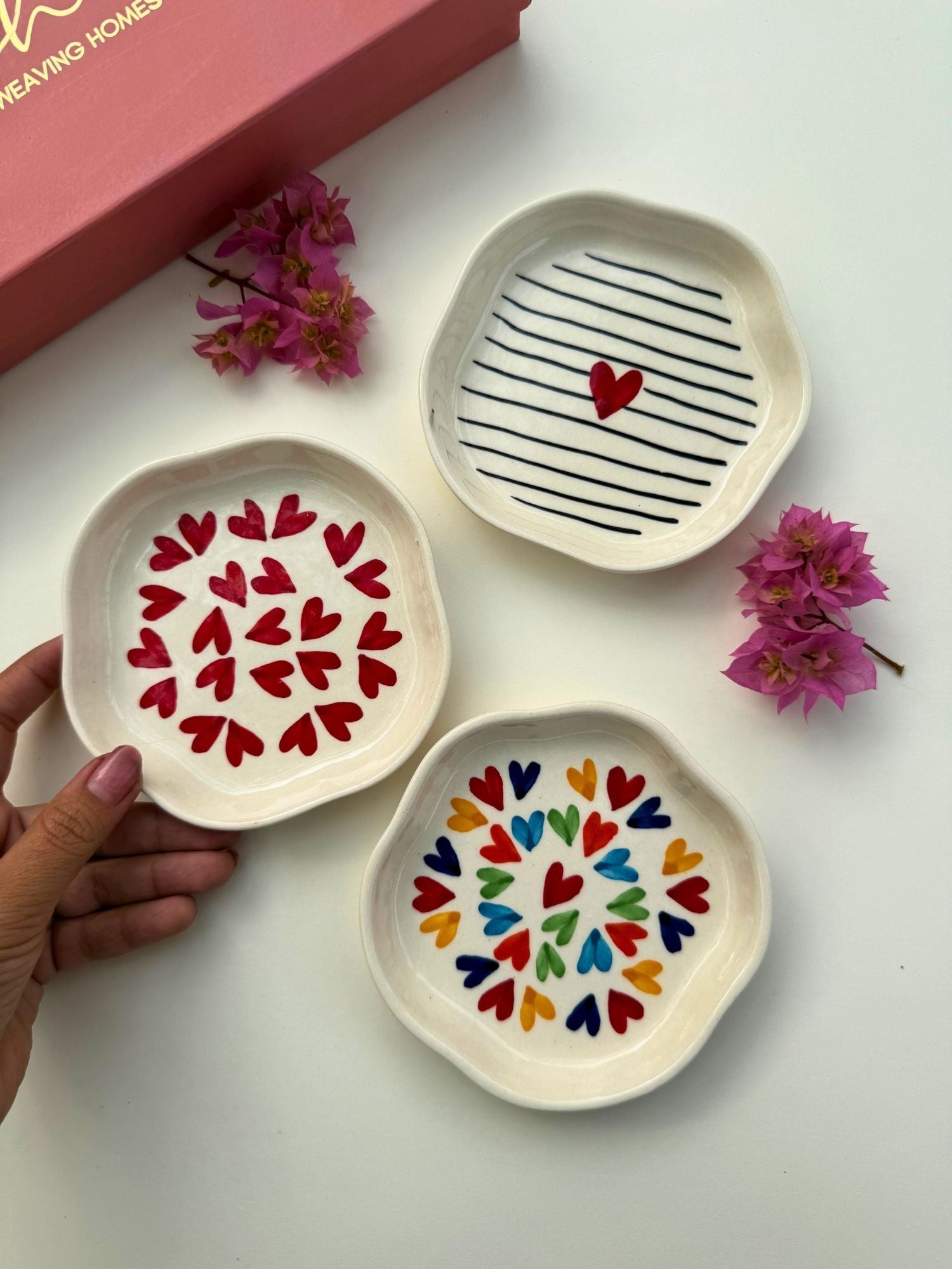 Set of 3 - Blissful Hearts dessert plate combo with premium quality material