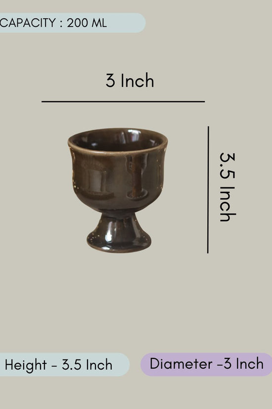 Glossy Black Ice Cream Goblet