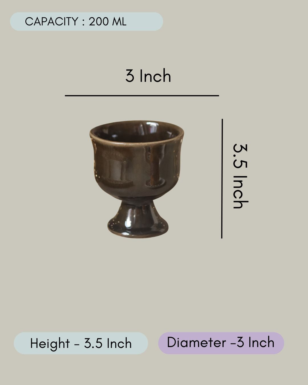 Glossy Black Ice Cream Goblet