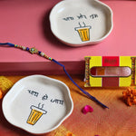 Chai or Tum & Chai ho Jaye Handmade Dessert plate Rakhi Gift box only for this raksha bandhan