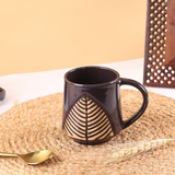 Leaf design coffee mugs