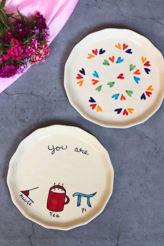 LoveisLove & Cutie Pie Snack Plate made by ceramic