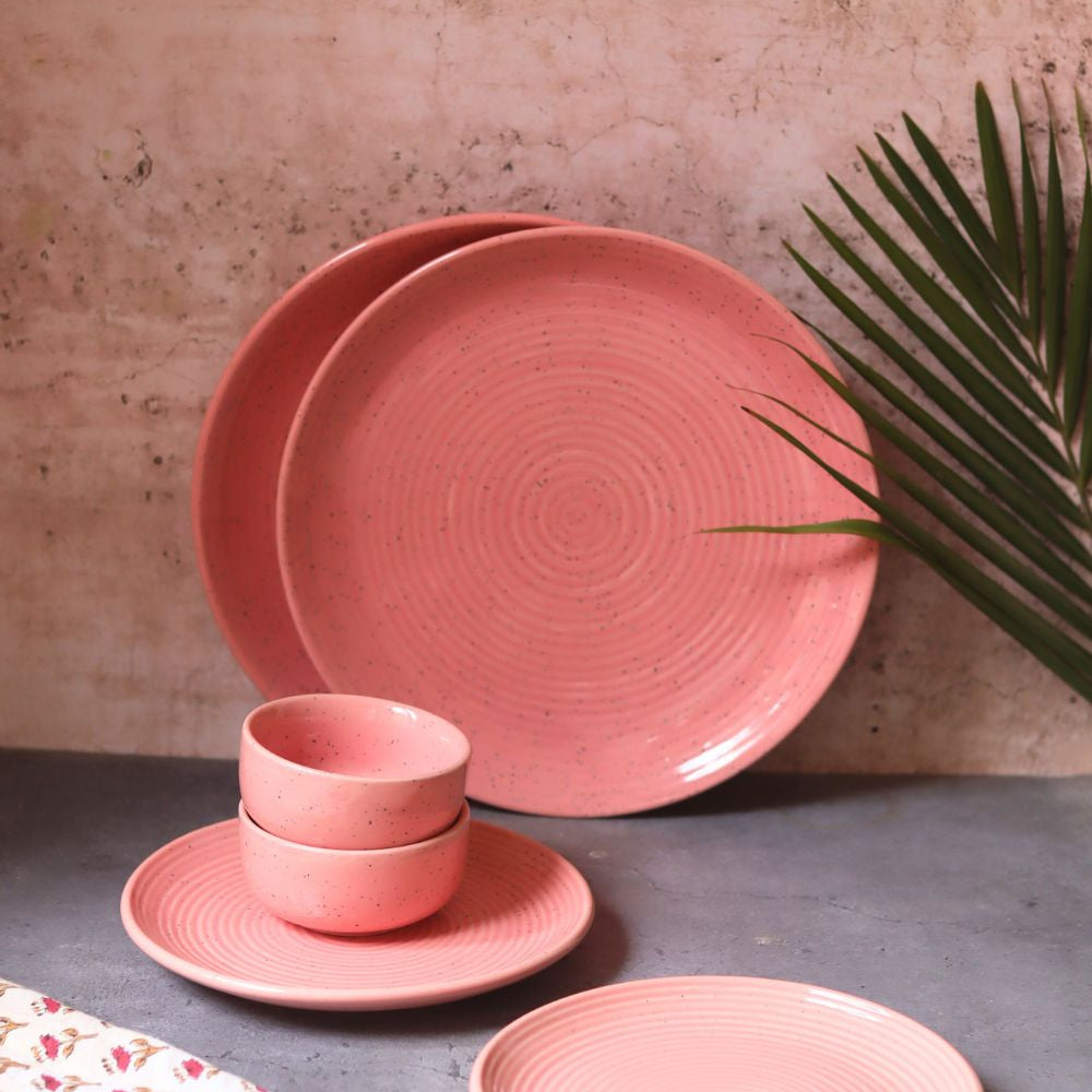 Handmade Set of 6 - Rosy Pink Dinner Set