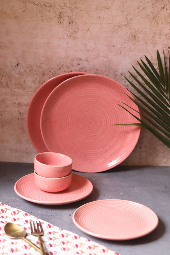 Handmade Set of 6 - Rosy Pink Dinner Set