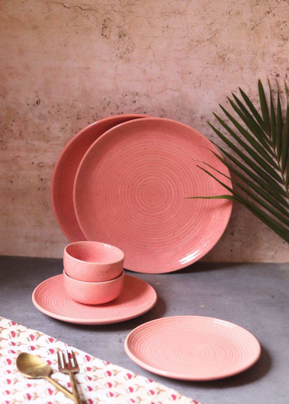 Handmade Set of 6 - Rosy Pink Dinner Set