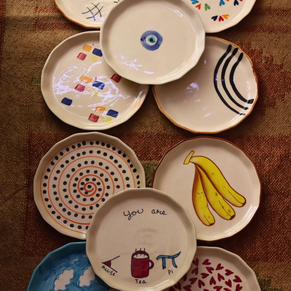 Set of 10 Best selling Snack Plates (For the Price of 7) made by ceramic