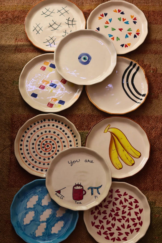 Set of 10 Best selling Snack Plates (For the Price of 7) made by ceramic