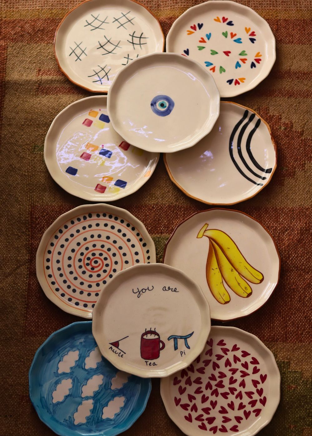 Set of 10 Best selling Snack Plates (For the Price of 7) made by ceramic