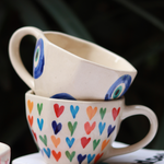 handmade evil eye mug & loveislove mug made by ceramic 