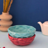 Set of 2 - Red & Blue Diamond Bowls made by ceramic