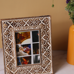 Rustic White Floral Wooden Frame