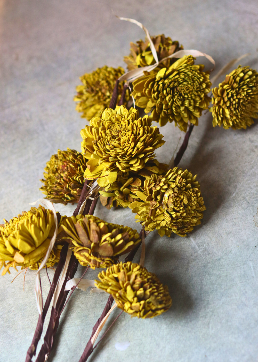 Dried natural flower bunch yellow color