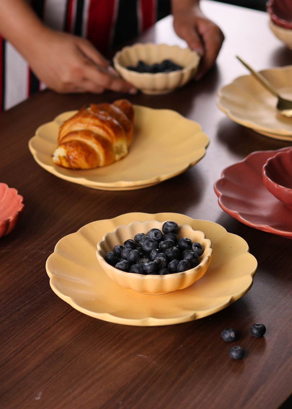 yellow plate & bowl set of two combo