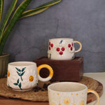 handmade daisy, sunflower & tulip mugs set'