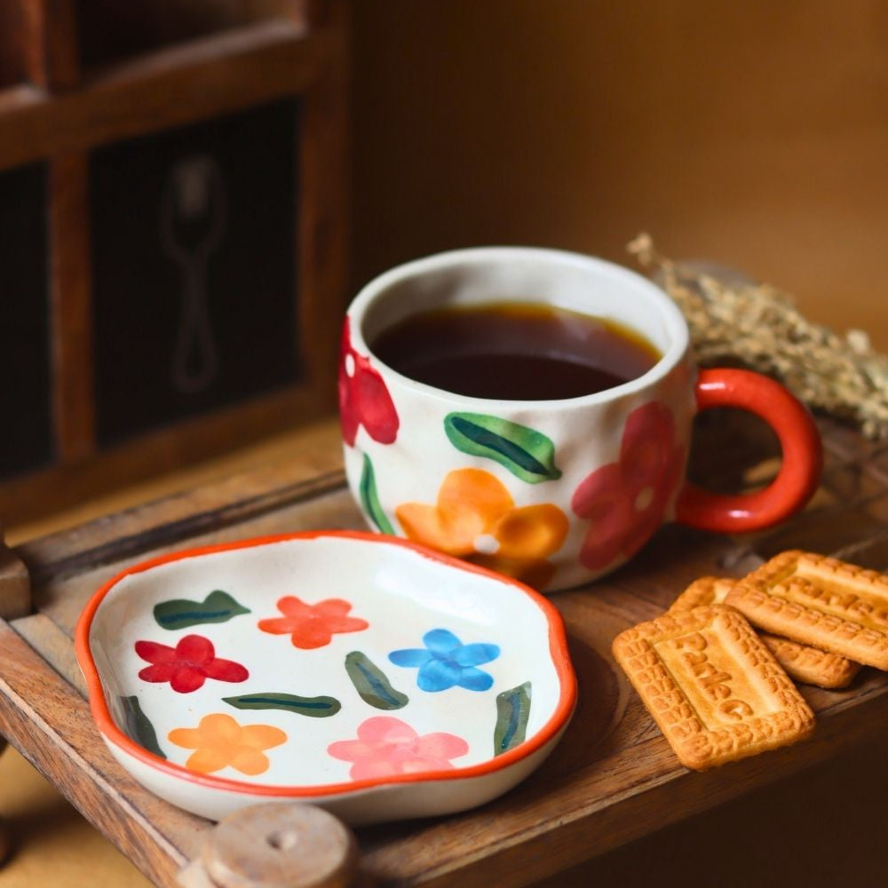 Brightday Mug & Handmade dessert Plate made by ceramic