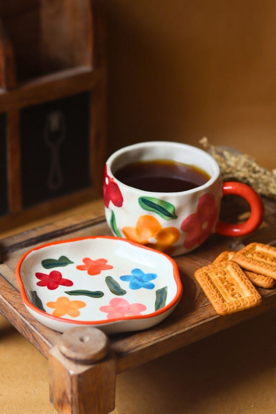 Brightday Mug & Handmade dessert Plate made by ceramic
