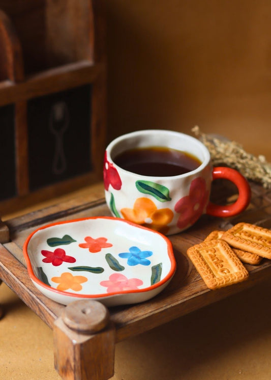 Brightday Mug & Handmade dessert Plate made by ceramic