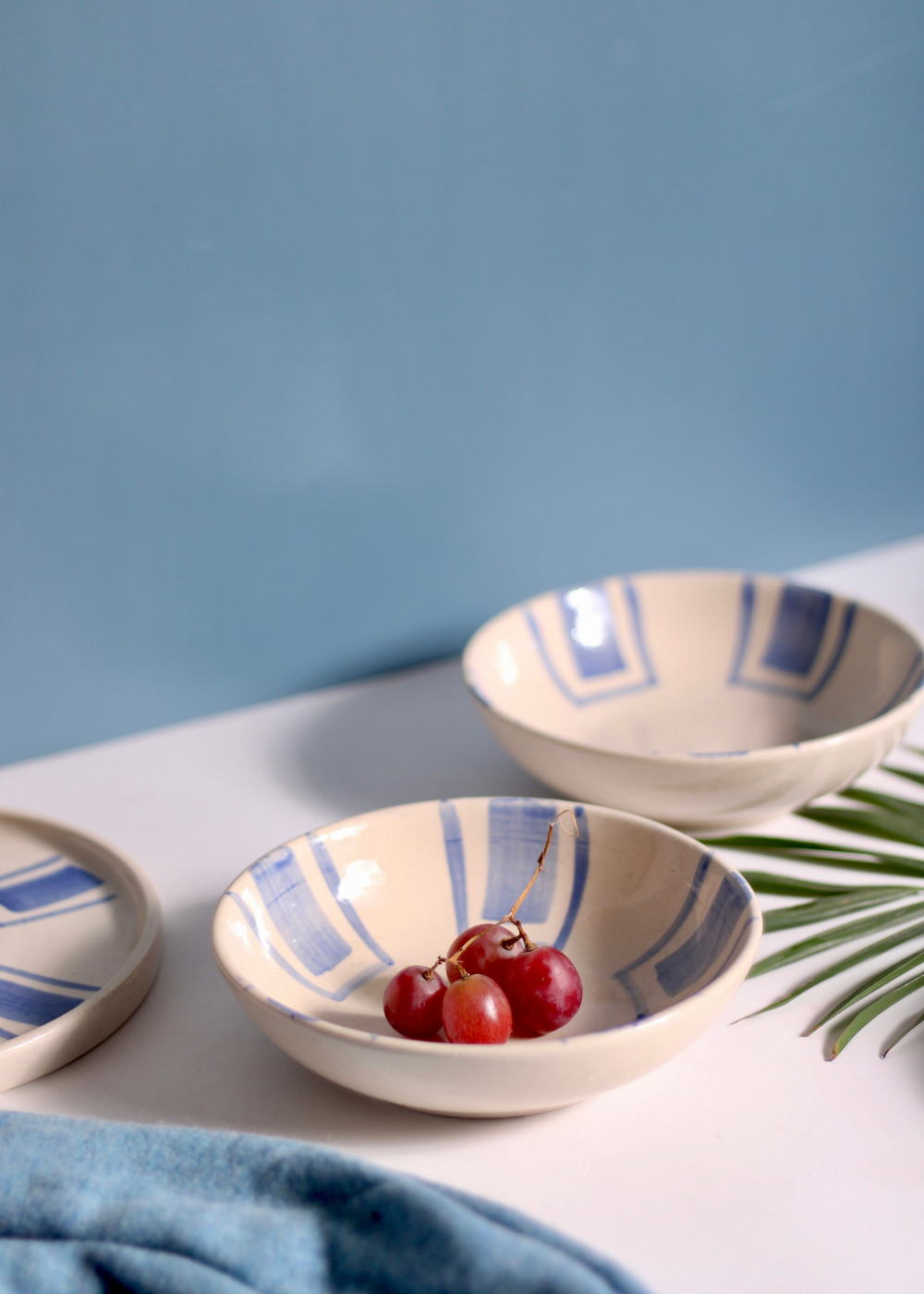 handmade blue brick bowls